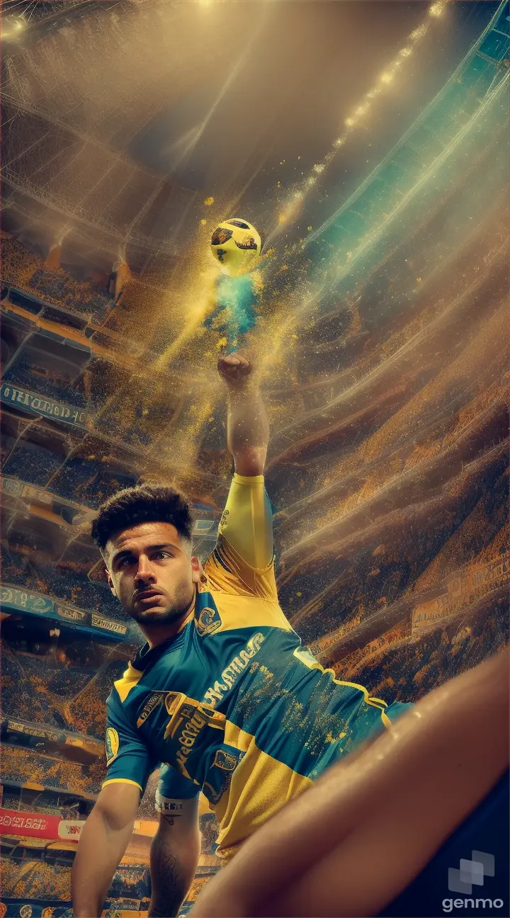 Boca Juniors' Blue and Yellow Kit: Image showcasing Boca Juniors players wearing their iconic blue and yellow kit during a match, highlighting their unique colors.
