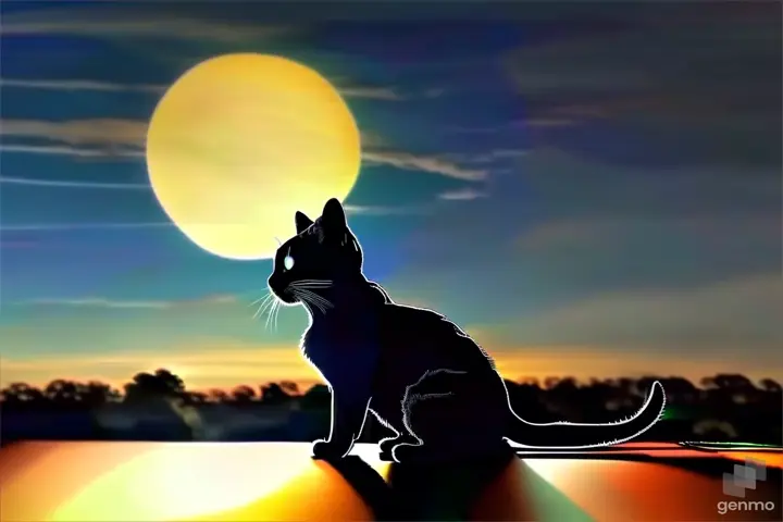 a black cat sitting on top of a roof