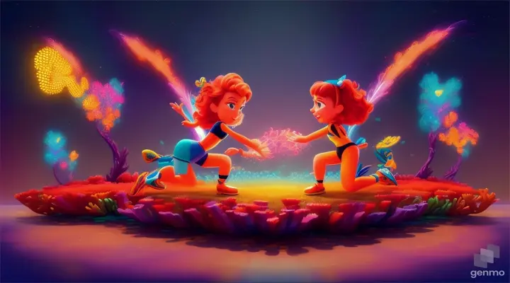 With Coral's agile maneuvers and Jazzy's dazzling displays of light, they engaged the intruder in a thrilling showdown, using their combined strength and cunning to outsmart their adversary. Through their unity and determination, they emerged victorious, driving the interloper away and safeguarding Coral Haven for generations to come. cartoon illustration