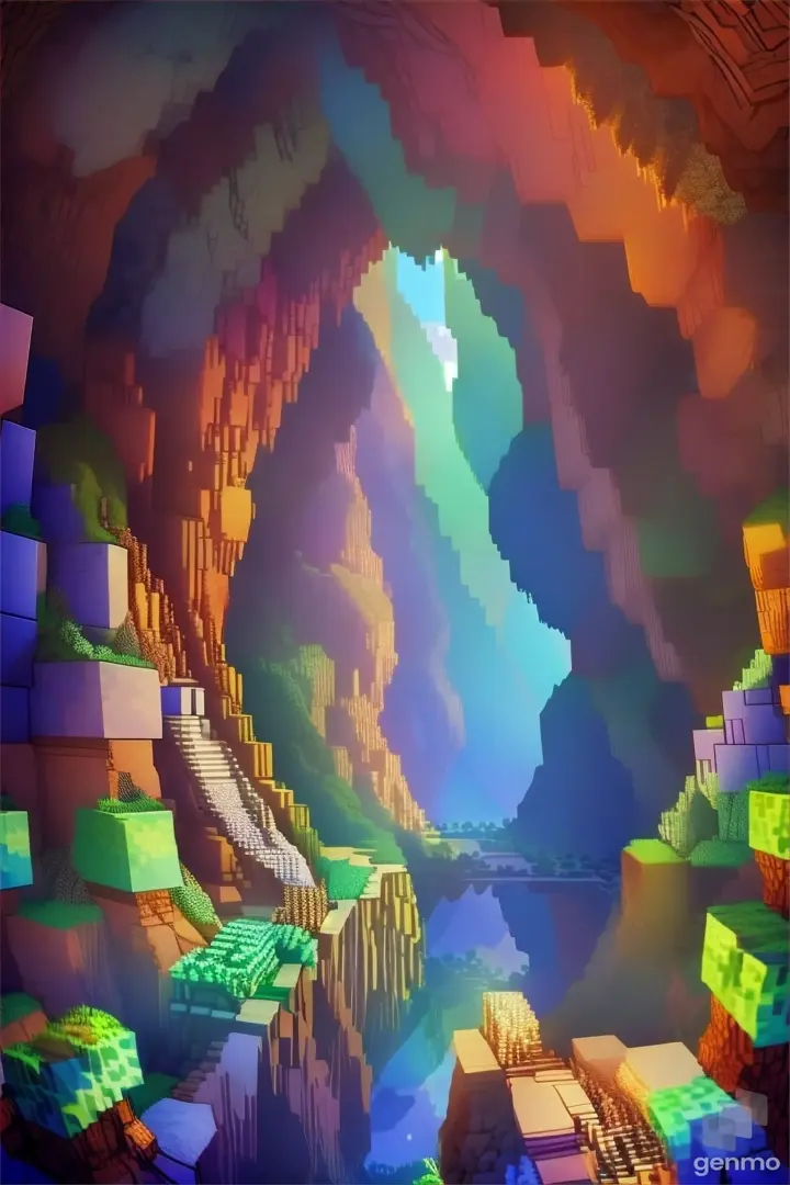 a computer generated image of a cave