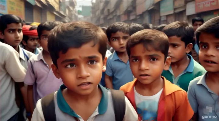 The small boy told his friends about the idea and they also thought it was a good idea and joined him. /India Full Screen.