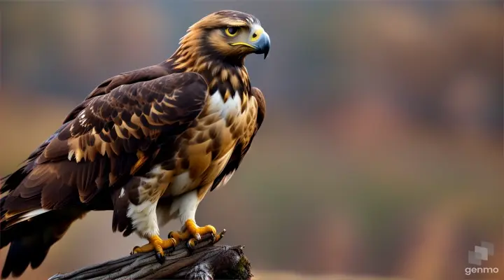 Golden eagle and one egg of eagle