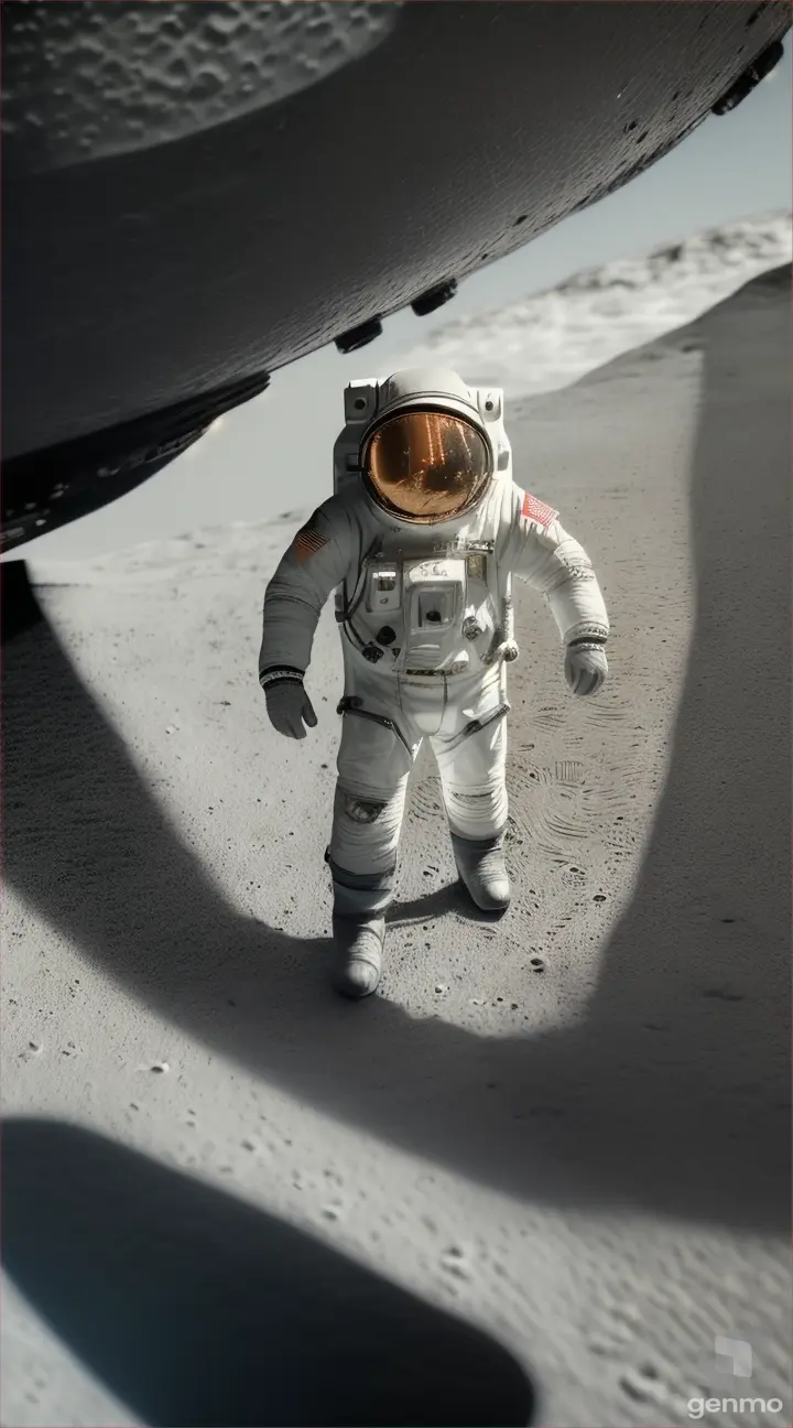 an astronaut walking on the surface of the moon