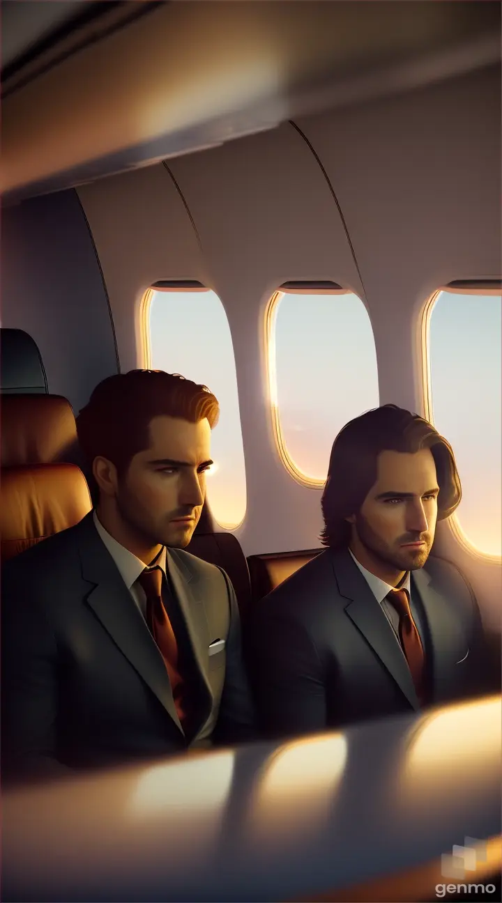 Men sit on plane