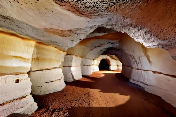 a cave filled with lots of dirt and rocks