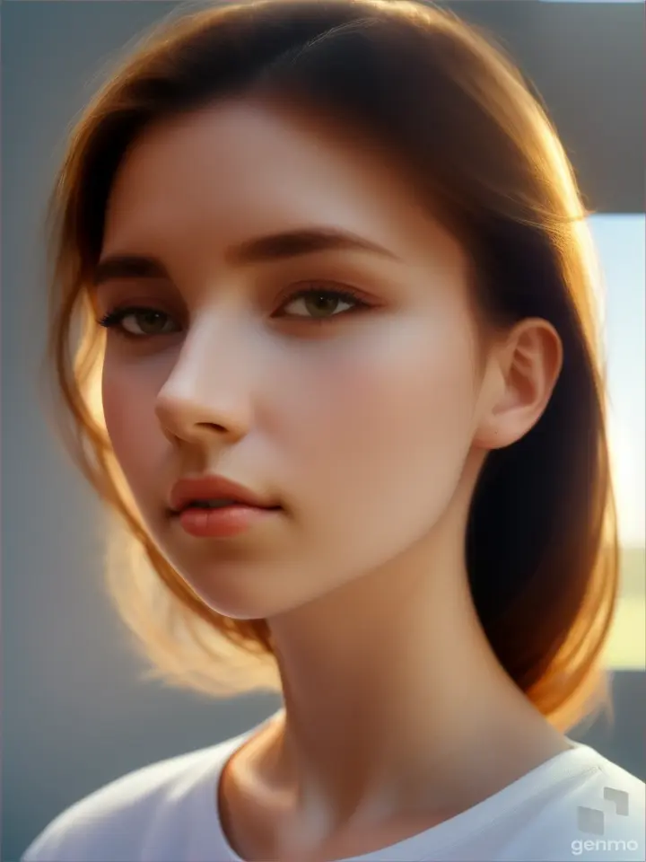 white oversized t-shirt women on studio