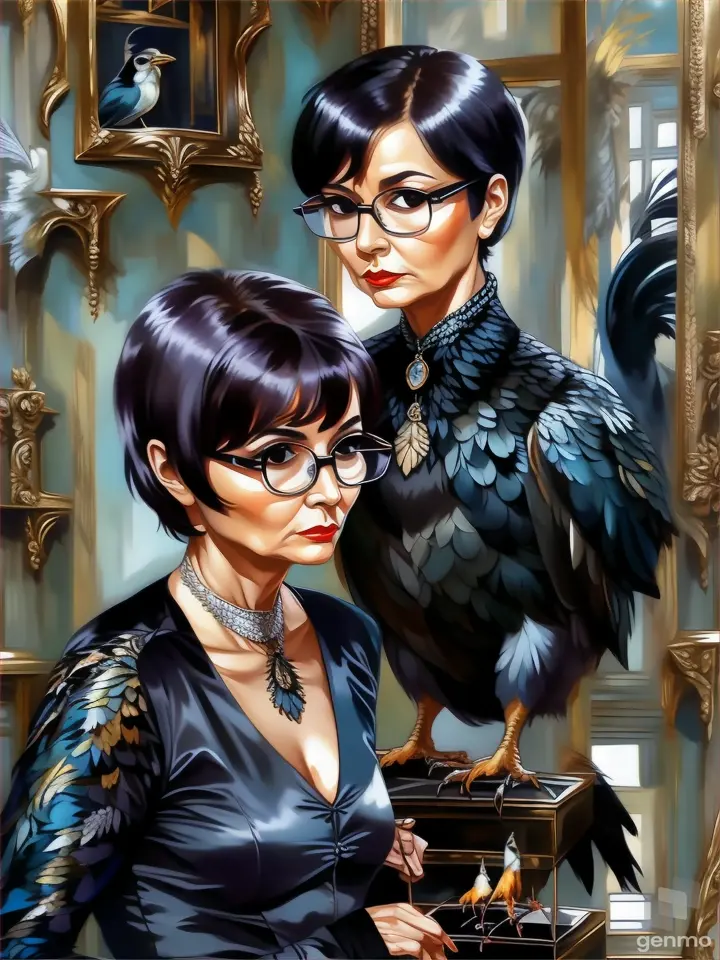 glasses, vision care, bird, fashion, eyewear, black hair, picture frame, fashion design, event, beak