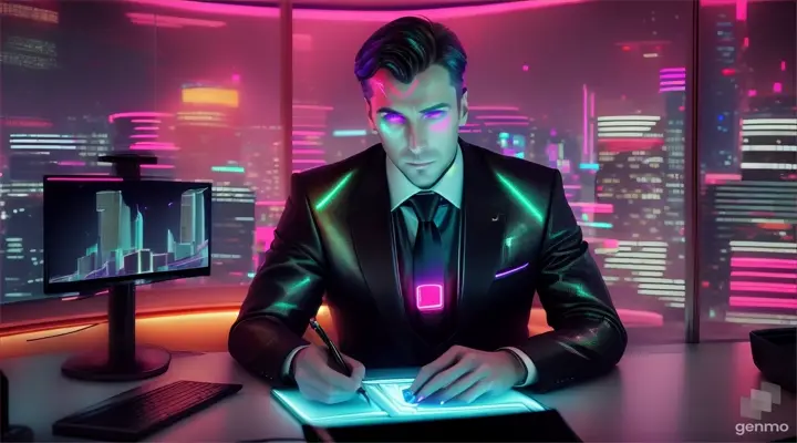 working as an investment banker in a cyberpunk world 