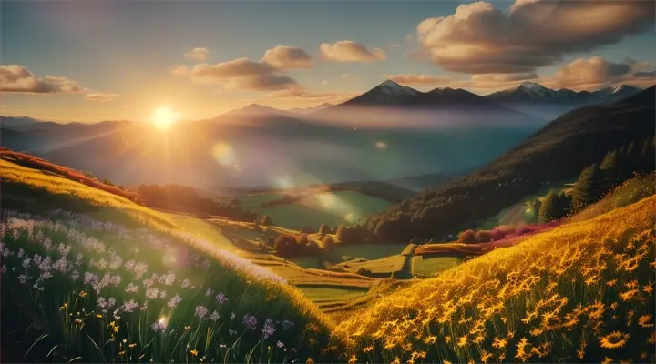Create a beautiful and heavenly scenery during the day