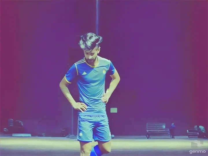a man standing on a soccer field with his hands on his hips