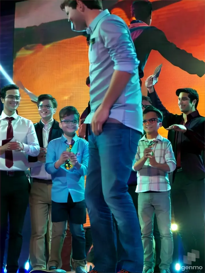 a man standing on top of a skateboard in front of a crowd of people