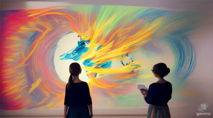 A woman behind her a piece of celluloid film projecting on the wall while showing different parts of the world in motion  crayon style Strong and dynamic strokes colors Bright colors simple lines 