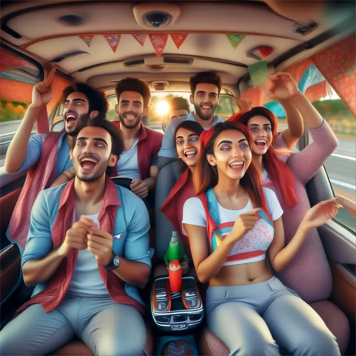 series of images of people listening to the song in different contexts: in the car, at the gym, at work, in their homes.