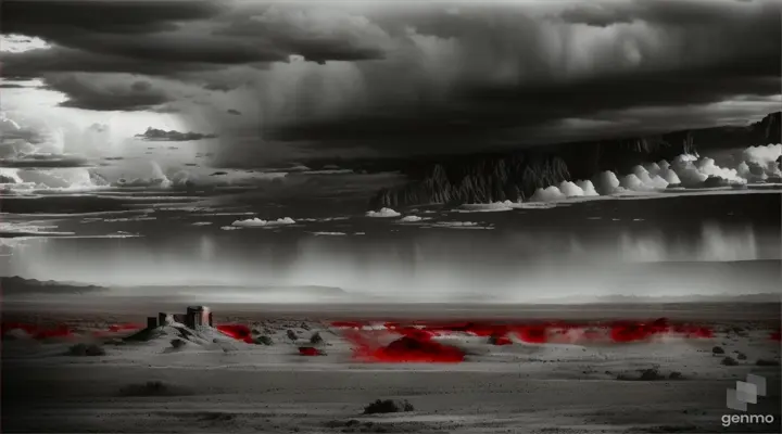 Raining blood in desert