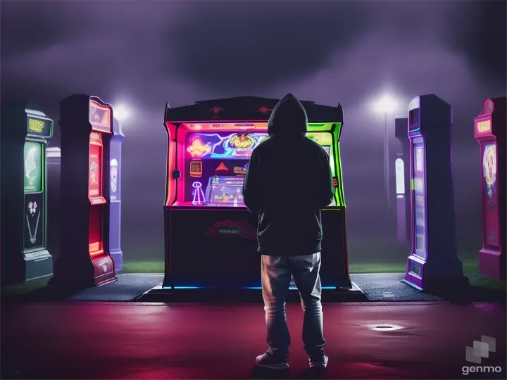 Man finds evil arcade cabinet in a stormy cemetery.