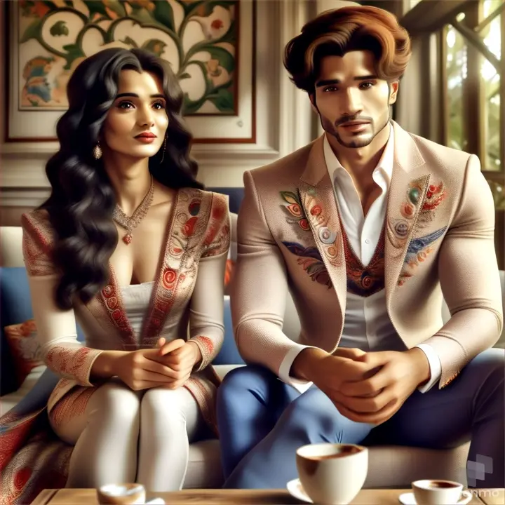 a man and a woman sitting on a couch next to each other
