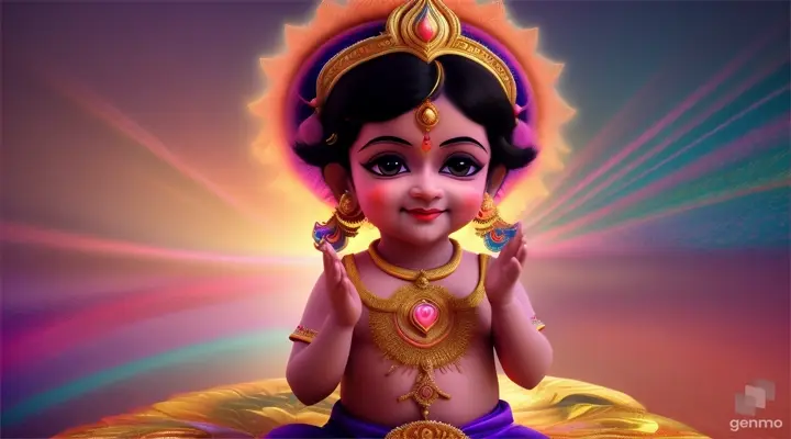 3d cartoon baby boss radhe krishna