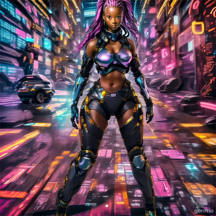 a woman in a futuristic suit hip-hop dancing in a city street. spin