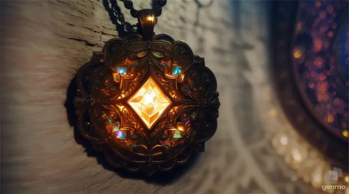 The beautiful, glowing pendant of the cursed necklace