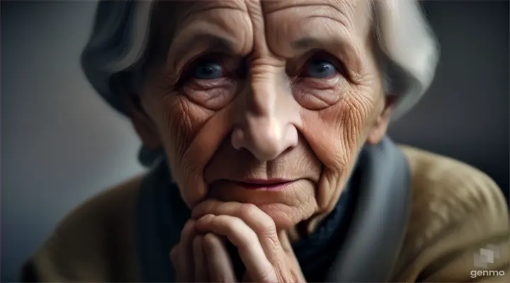 grey-haired caucasian woman prays