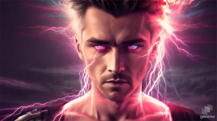 Person bathed in electric discharge during thunderstorm, surrounded by cosmic waves and otherworldly elements in a dark space setting- The injured figure, the man, his wild eyes reflecting the moonlight, rush madly through the desolation, a special effect of electric discharge, around the human body illuminated by the moonlit highway, flanked by towering tendrils of grass. A man's heartfelt rescue from a high-speed car is frozen in a vivid shot, every detail clearly delineated: the wind ruffles his disheveled hair, despair etchs into his tense muscles. This The injured figure, the man, his wild eyes reflecting the moonlight, rush madly through the desolation, a special effect of electric discharge, around the human body illuminated by the moonlit highway, flanked by towering tendrils of grass. A man's heartfelt rescue from a high-speed car is frozen in a vivid shot, every detail clearly delineated: the wind ruffles his disheveled hair, despair etchs into his tense muscles. This mesmerizing scene, ghostly photograph,
