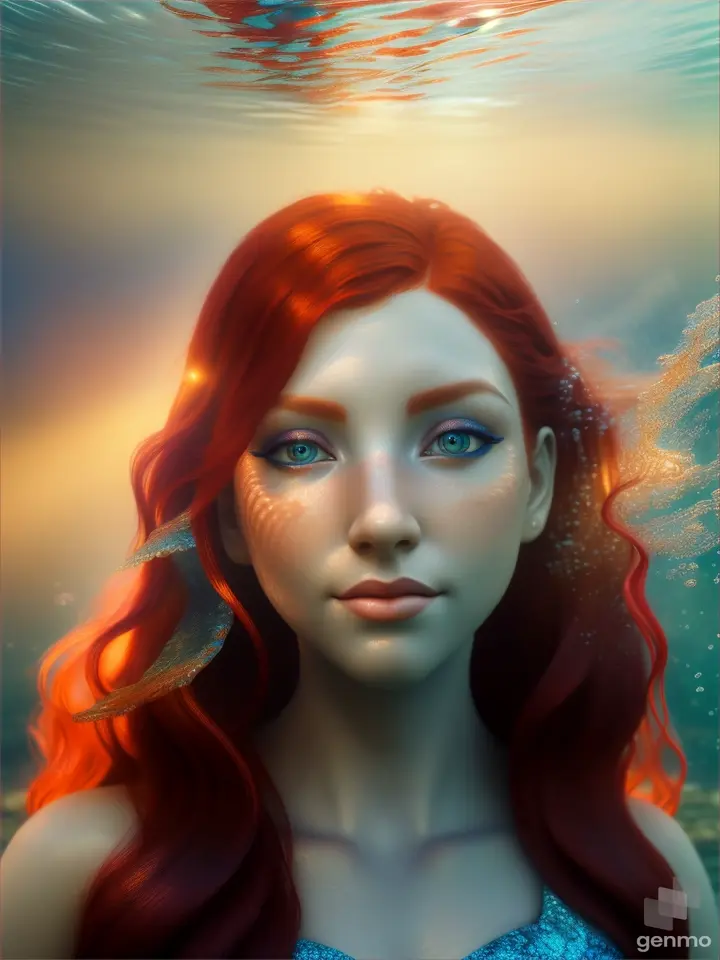 Mermaid red hair