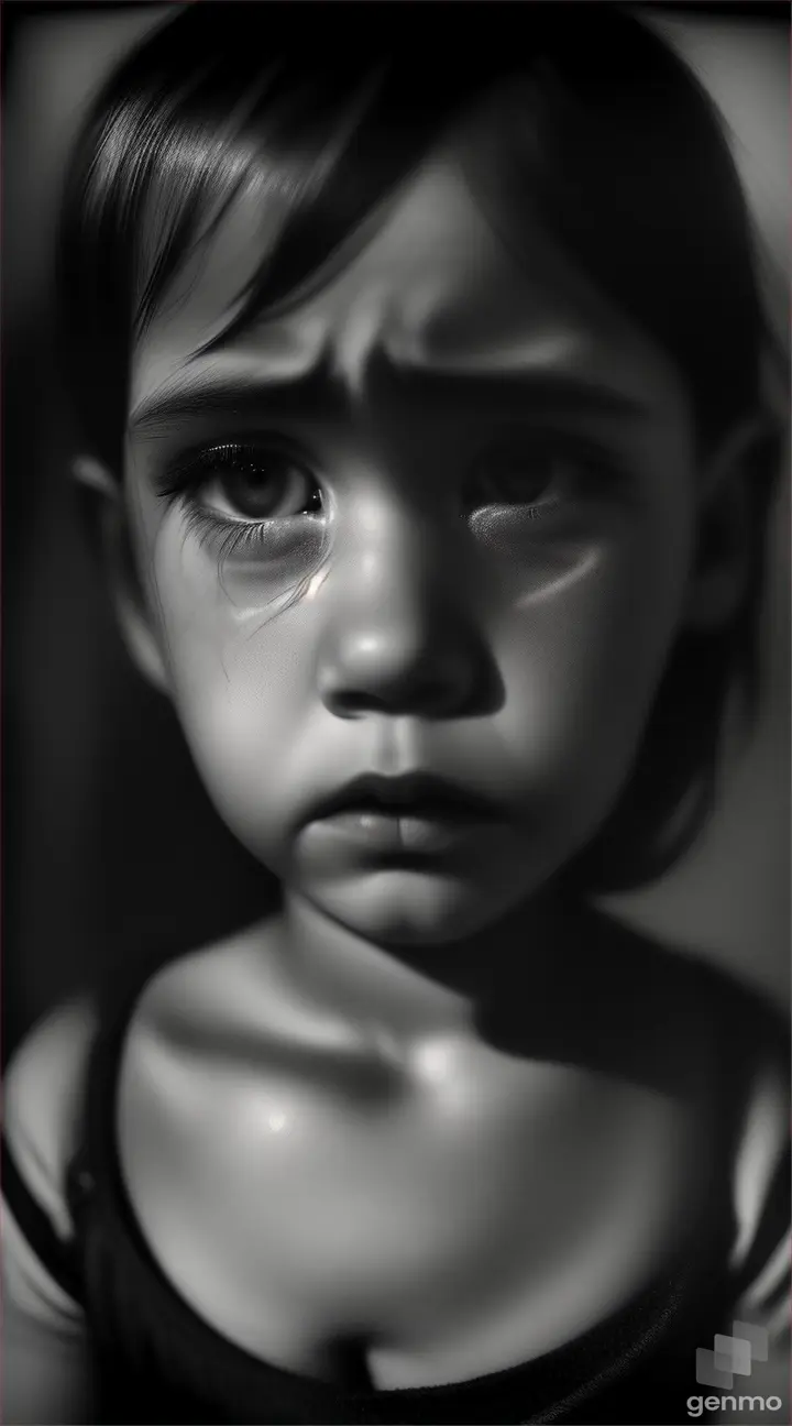 child crying in dark room