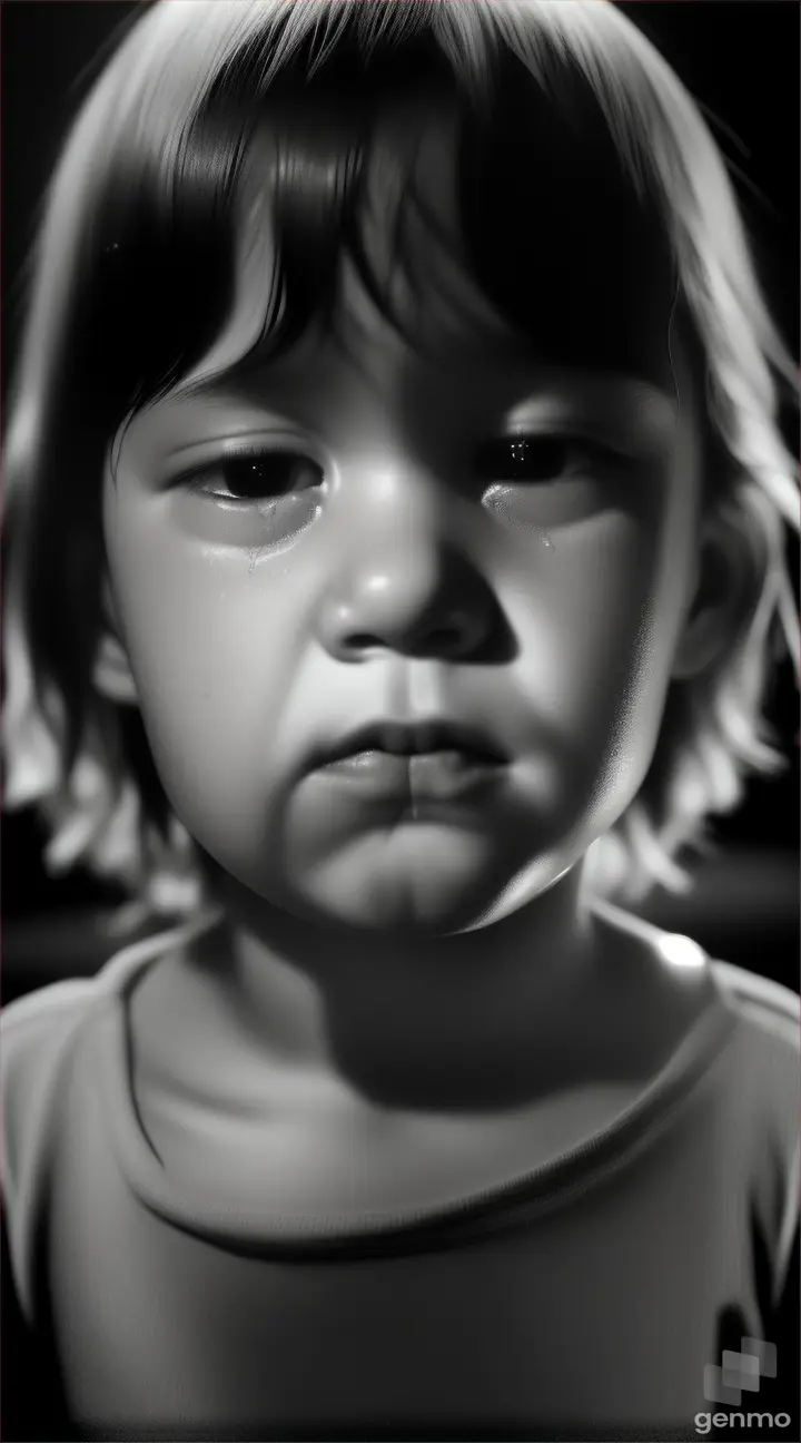 child crying in dark room