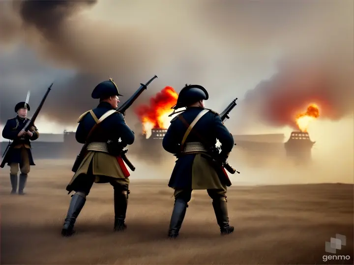 british soldiers, in battle, 17th century