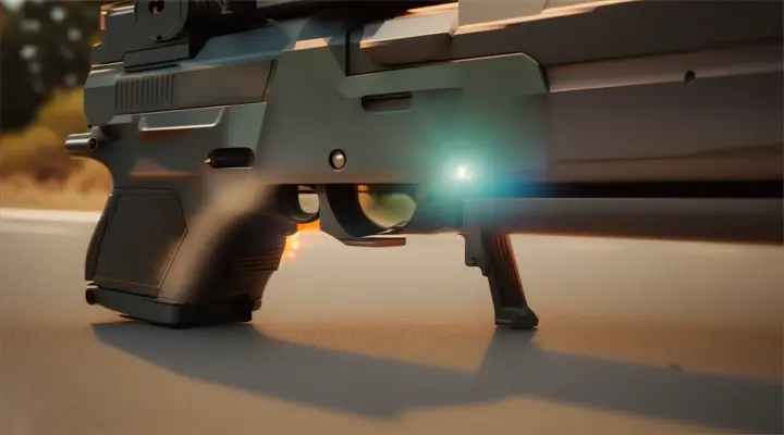 close-up, gun sight, laser, day, realistic