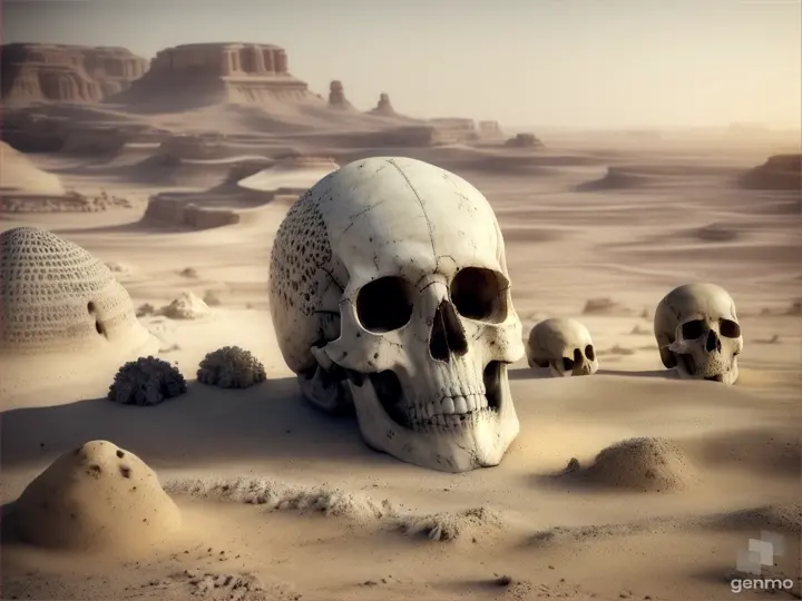 old skulls in desert