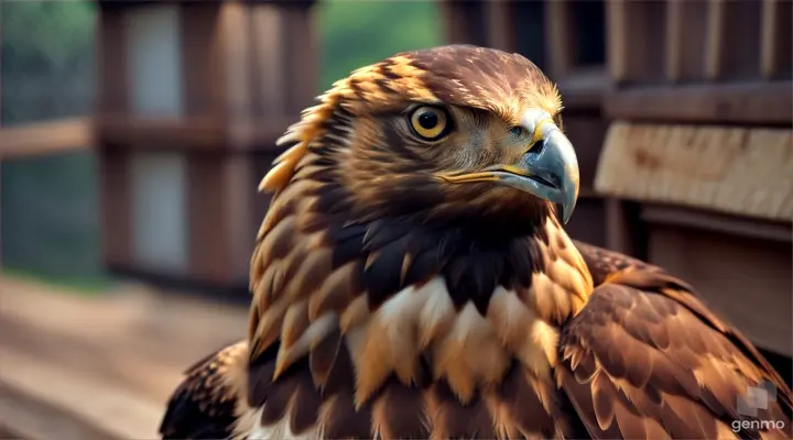 golden eagle in the chicken coop