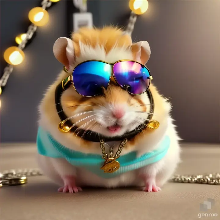 a hamster dressed like rap star