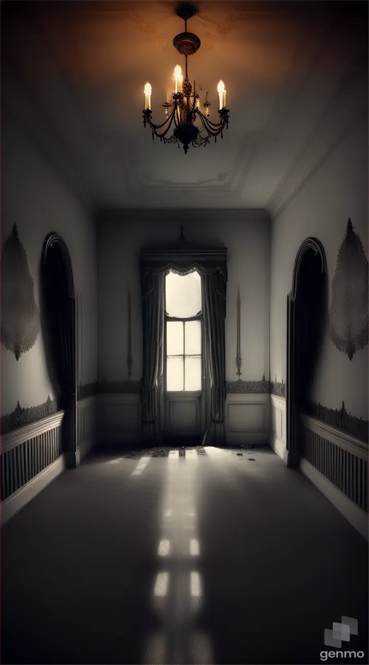 a haunted olld room in a haunted mansion empty