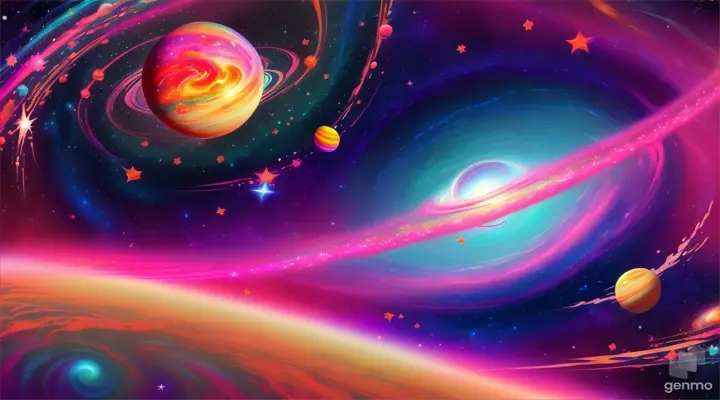 Galaxy. Cartoon Style. 1280 x 720 pixels