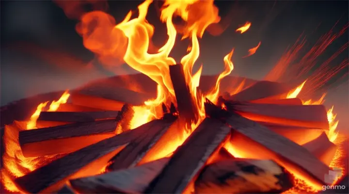 make a video of a burning gypsy bonfire