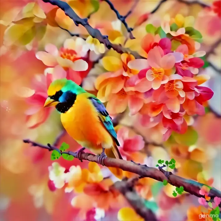 a colorful bird perched on a branch of a tree