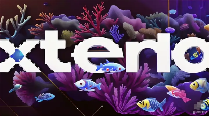 the word xteno is surrounded by sea life