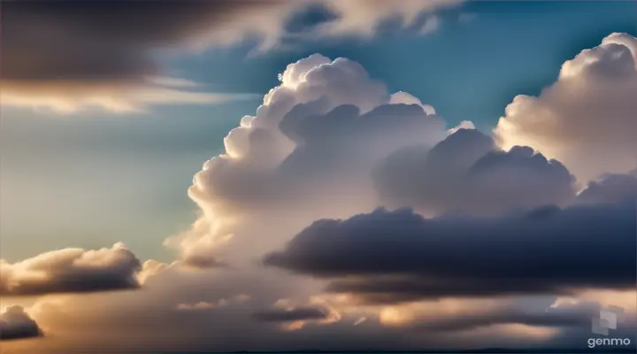 Closeup Clouds in the sky move in windy weather. RAW photo quality. Ultra Reslist, Nature Photos, Cinematic Lighting