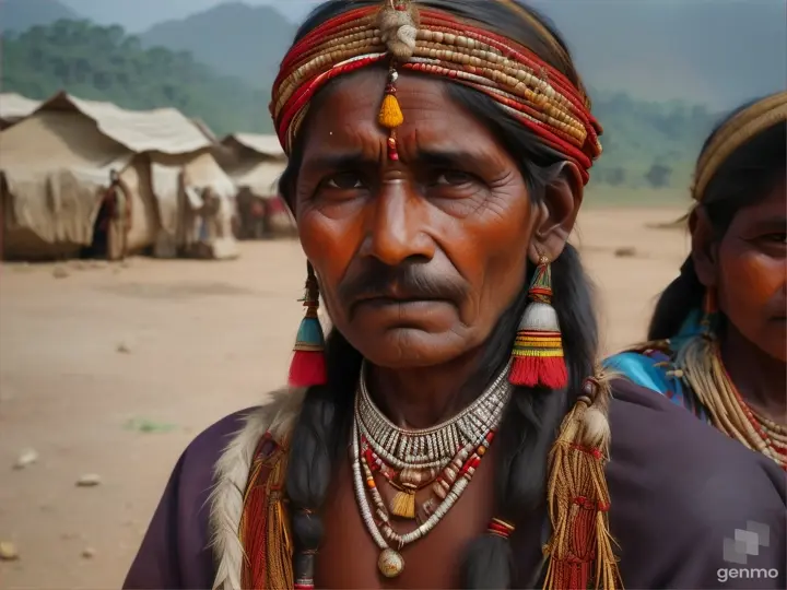 Indian people living like a tribe,