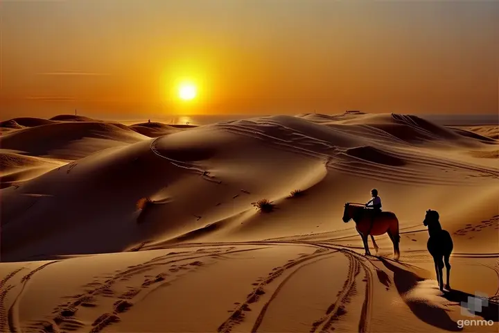 a couple of people that are standing in the sand