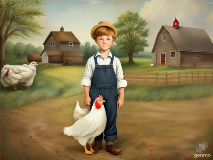 . A rich farmer man wanted to buy her, but small boy  refused. He knew white hen  was special and didn't want to sell her.