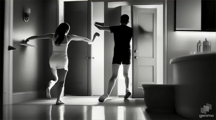 15.	William rushing in: A shot of the bathroom door bursting open as William rushes in, finding Alina unconscious on the floor.
Bonus Prompt (Optional):

 full screen video
