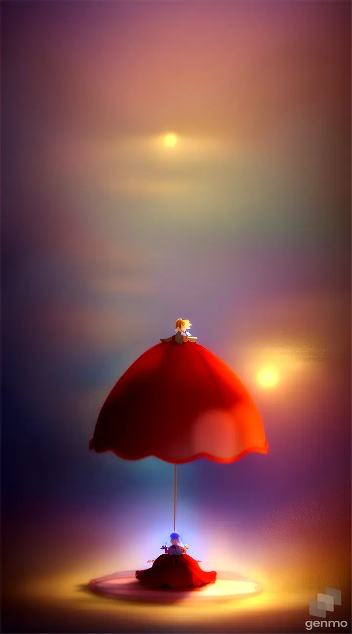 an animated cute little girl is sleeping and a fairy wearing a red gown came into her dream