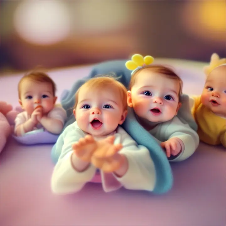 Close-up shots of different babies, showing their tiny hands cartoon pixar 3d