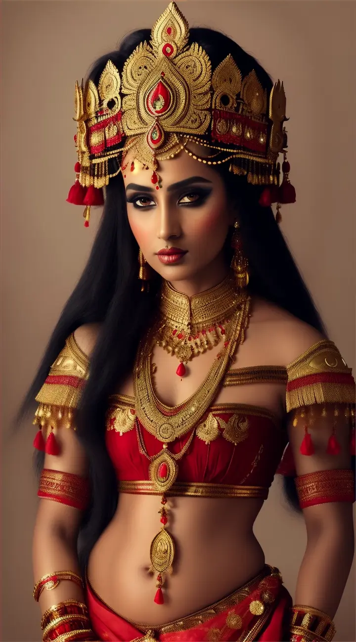 Beautiful Indian princess dressing as warrior 