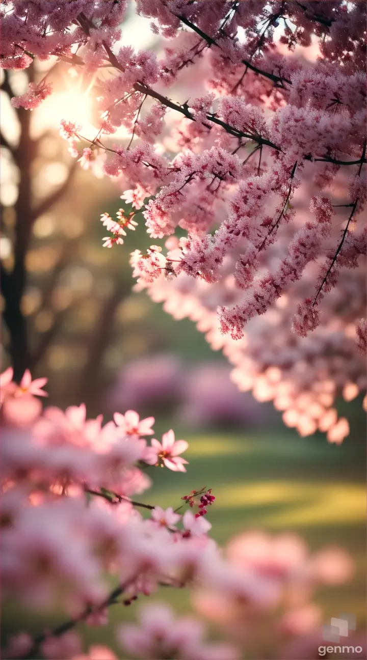 Beautiful flowering of gardens in May, songbirds, cinematic