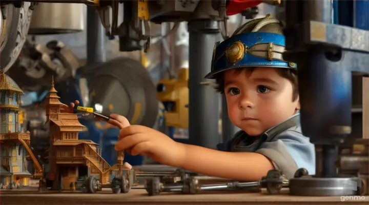 A little boy called Aure, is fascinated by the works done by his daddy in the garage, and he wants to join in make a fantastic flying machine