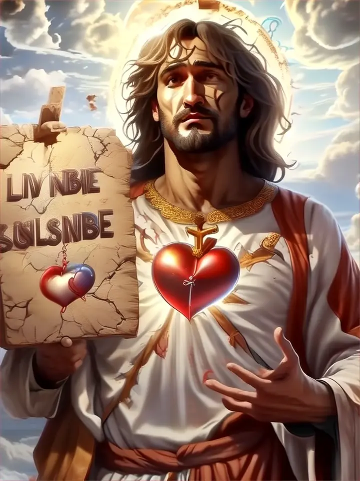 the god holding a sign that says like and subscibe