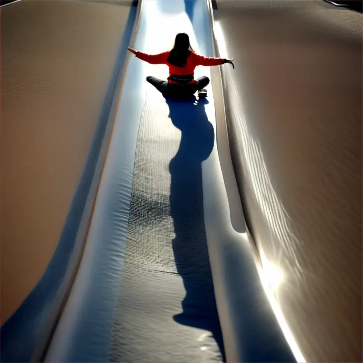 People flying out of a slide